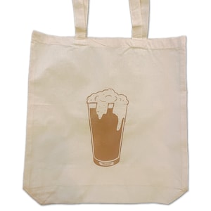 Beer Tote Bag - original artwork - 100% cotton, made in the USA, hand screen printed, craft beer