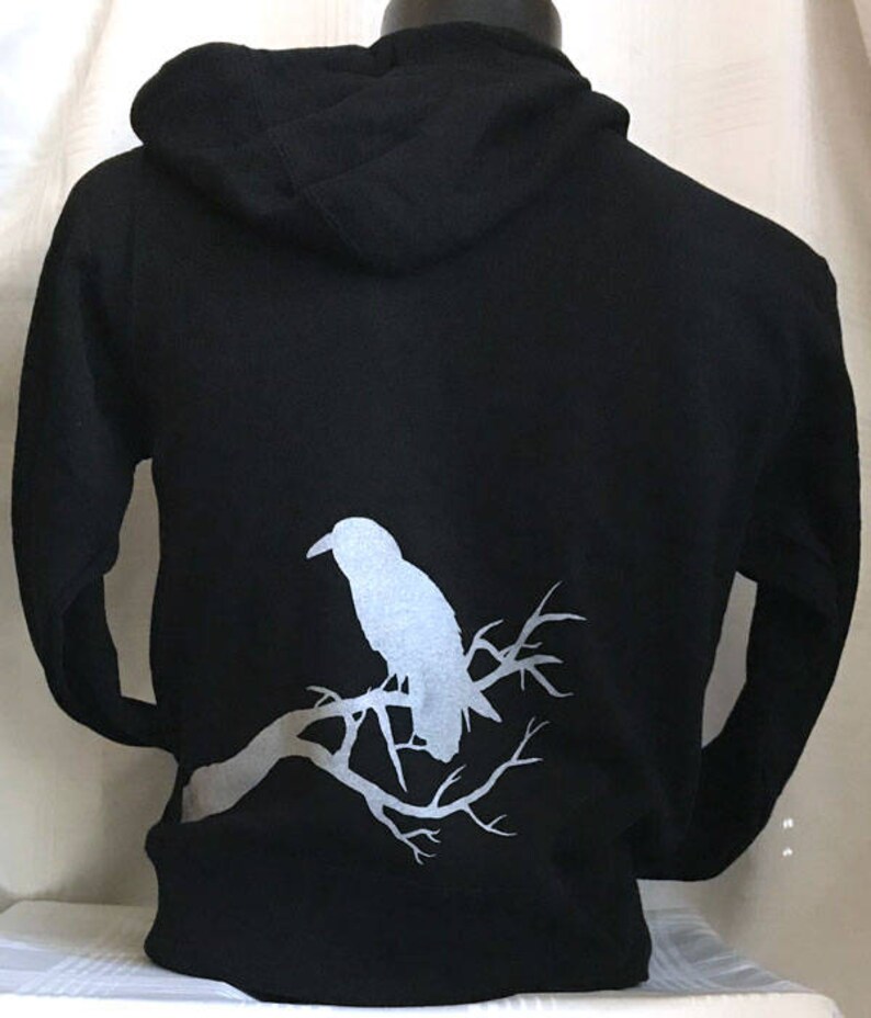 Raven Hoodie Black Super Soft Comfy Zip Up Lightweight Etsy