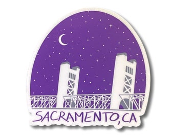 Sacramento Sticker - Kings Colors - original artwork, made in the USA, laptop, water bottle travel mug