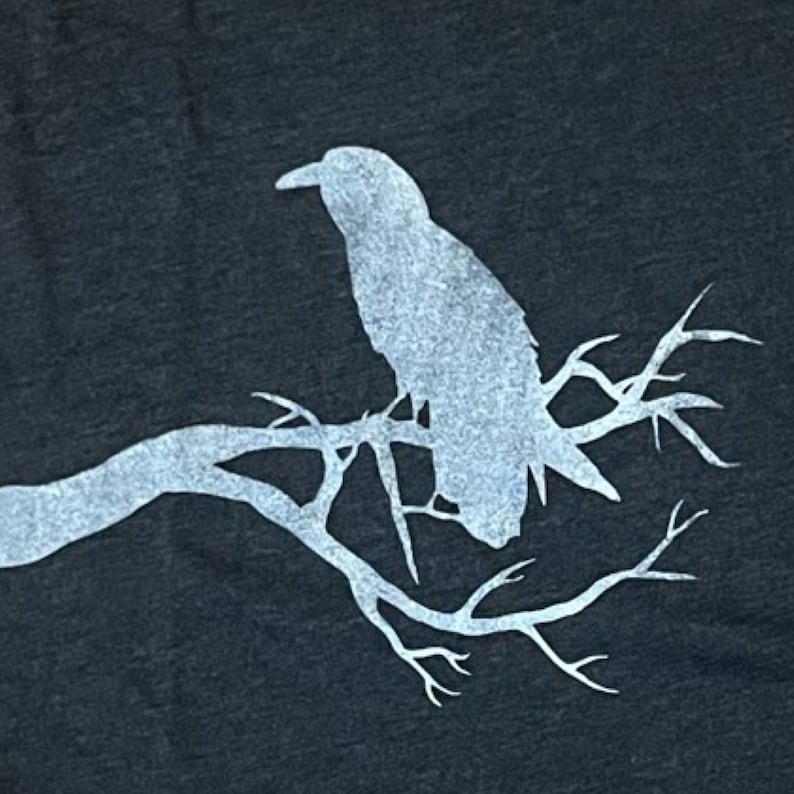 Raven Scoop Neck T-shirt Original Artwork, Lightweight, Super Soft, Preshrunk Made in USA crow image 2