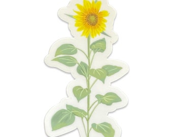 Sunflower Waterproof Sticker - original artwork, made in the USA, laptop, water bottle travel mug, plant lovers