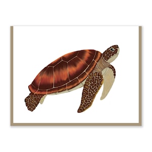Carte tortue de mer | Œuvre d’art originale | Amoureux de l’océan | Honu | Carte de vœux | Fait main