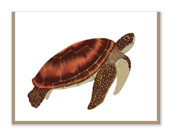 Sea Turtle Card |  Original Artwork | Ocean Lovers | Honu | Greeting Card | Handmade