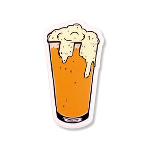 Waterdichte sticker voor bier - Origineel kunstwerk - Ambachtelijk bier, glazen pint, laptop, waterfles, reismok