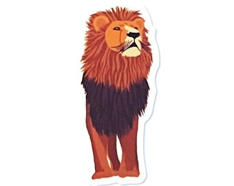 Lion Sticker Waterproof - Original Artwork - MADE IN USA, weatherproof, dishwasher proof, high quality