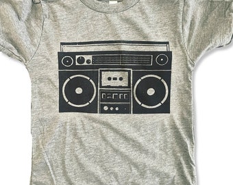 Kids Boom Box T-shirt - Original Artwork, Lightweight, Super Soft, Preshrunk - MADE IN USA - fair trade, plus sizes