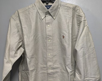 Vintage Men's Long Sleeve Dress Shirt By POLO From the 80's and 90's. Tags on Never Worn