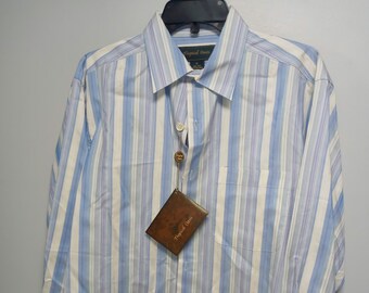 Vintage Mens Long Sleeve Shirt by TROPICAl OASIS  100% Silk tags on never worn