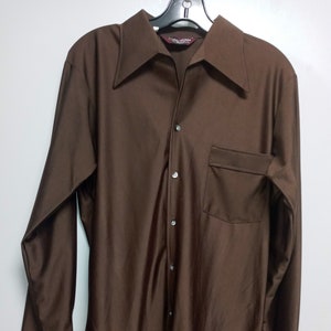 vintage nylon dark brown shirt blouse