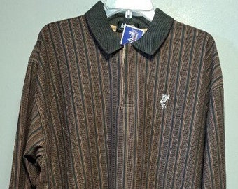 Vintage Long Sleeve Quarter Button Golf Shirt By ASHWORTH. Tags on never worn.