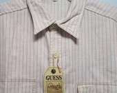 Vintage Lightly denim Oxford Shirt 80 39 s early 90 39 s by GUESS JEANS Never Worn, Still With Tags On