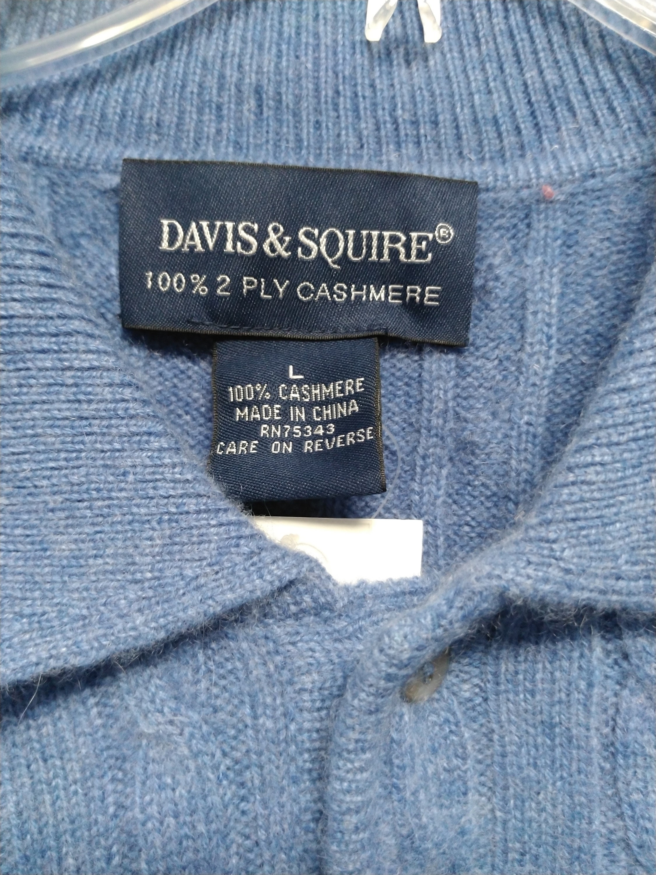 Beautiful Vintage Unisex Collared Cashmere Sweater by DAVIS