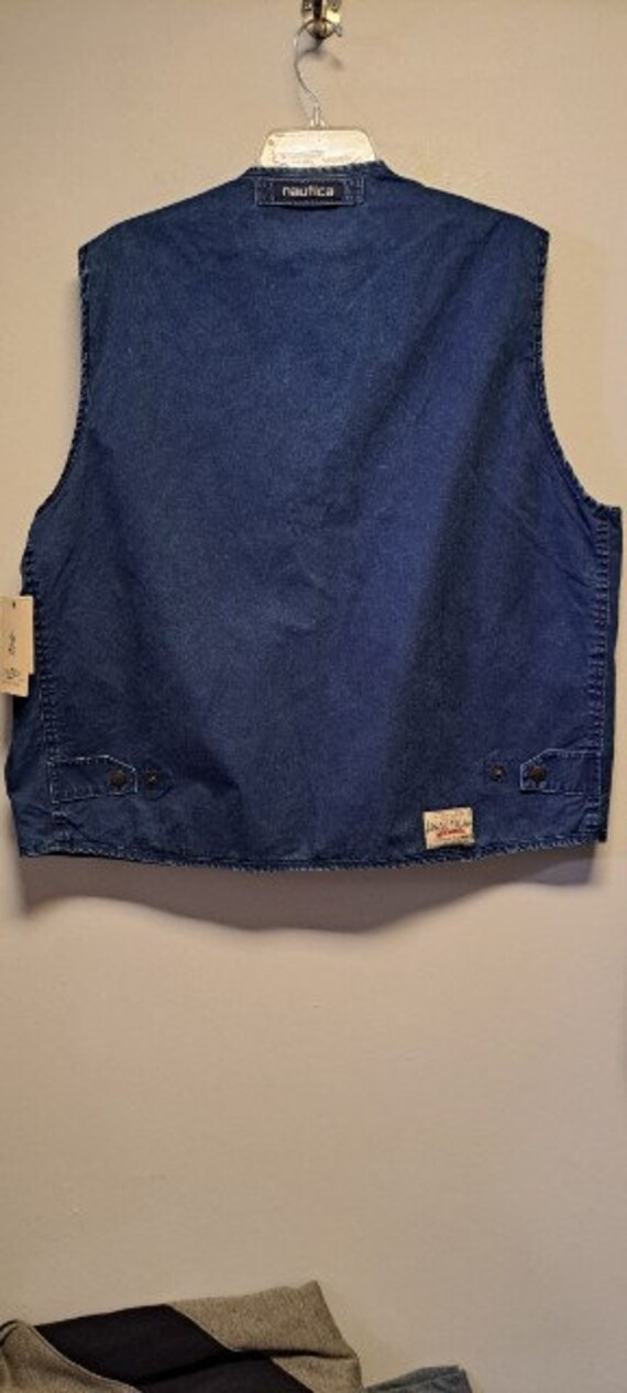 Classic Vintage Genuine Blue Denim Full Zip Vest … - image 2