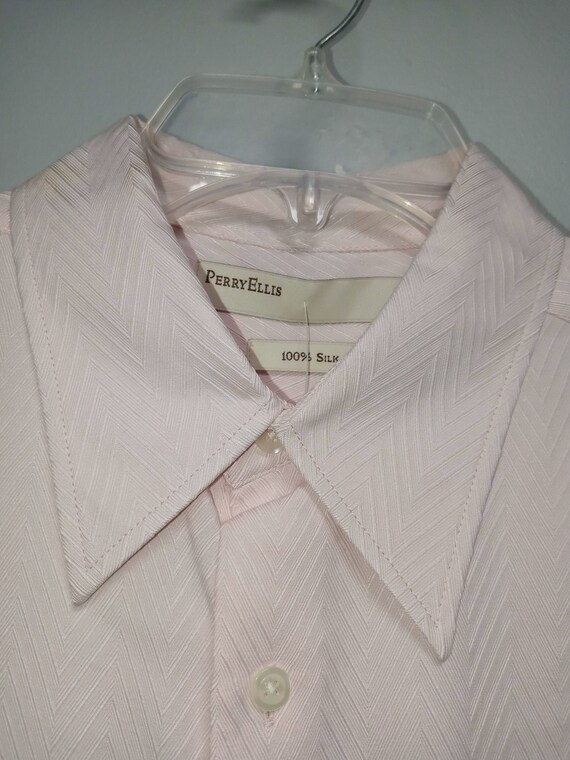 Vintage Mens Short Sleeve Shirt by PERRY ELLIS 100 silk tags on never worn
