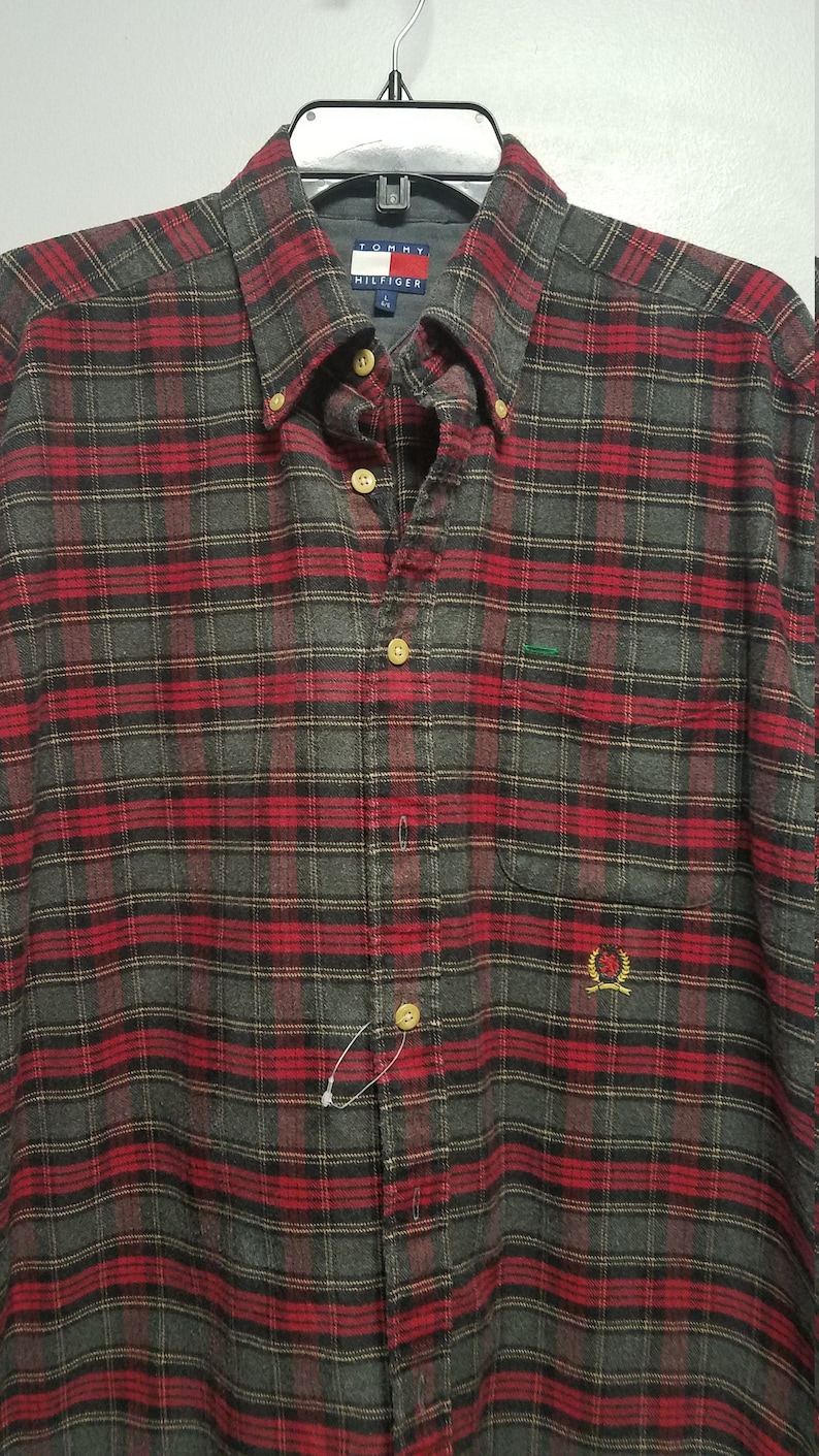 Vintage Flannel Shirt 80/'S 90/'S By TOMMY HILFIGER Never Worn