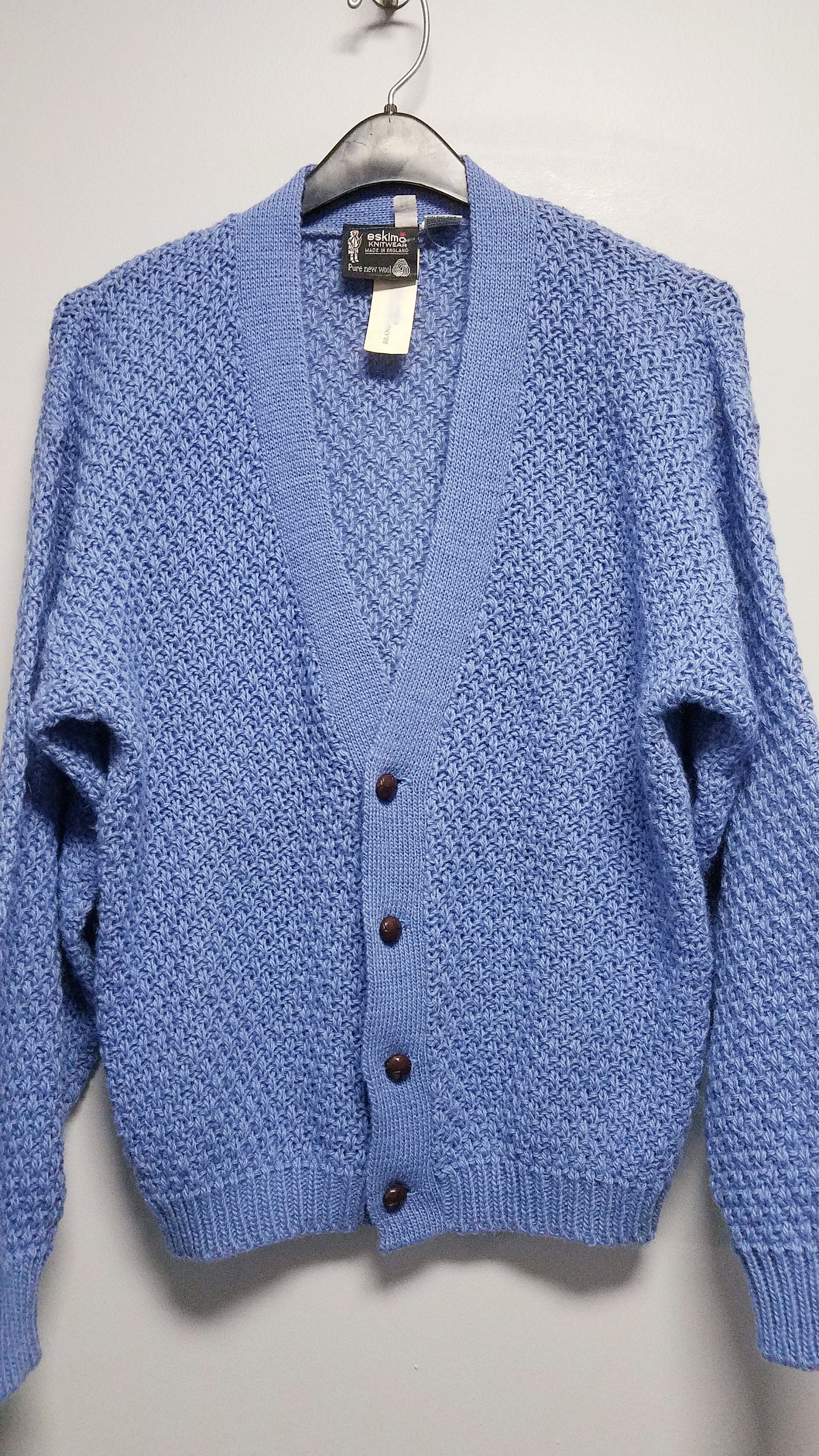 Vintage Cardigan 80's by ESKIMO KNITWEAR ENGLAND - Etsy