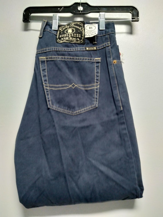 Vintage Men's Blue Denim Dungarees Jeans By LUCKY 