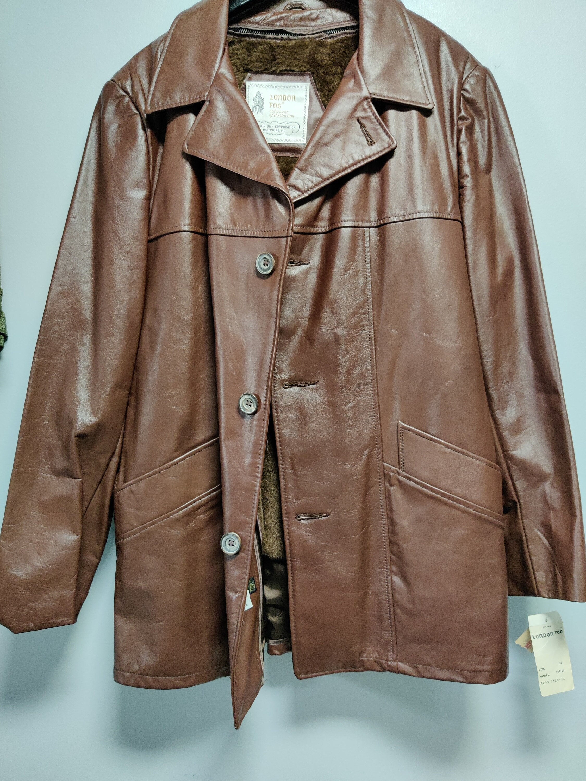 Awesome Classic Vintage Men s Leather fur Coat by LONDON FOG From