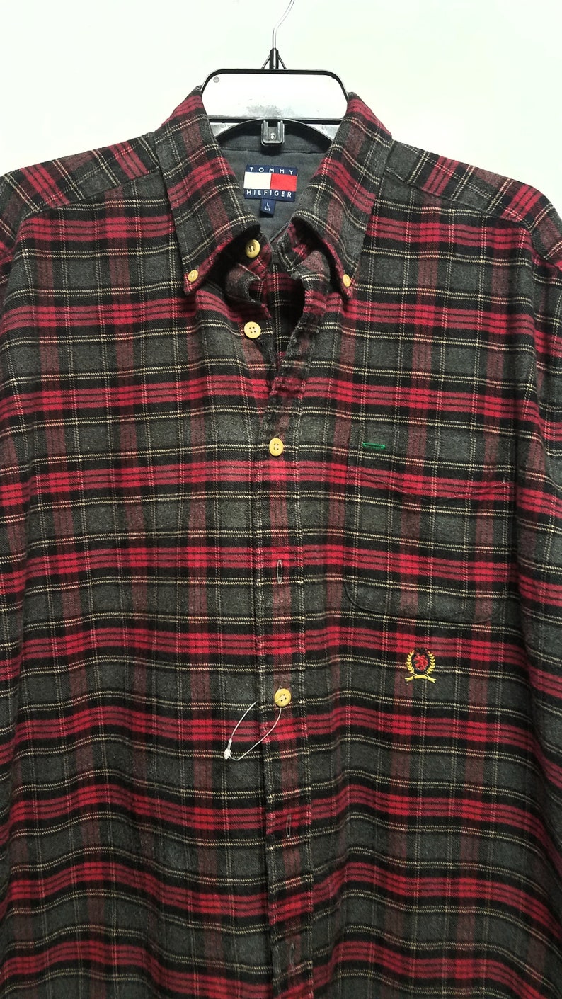Vintage Flannel Shirt 80/'S 90/'S By TOMMY HILFIGER Never Worn