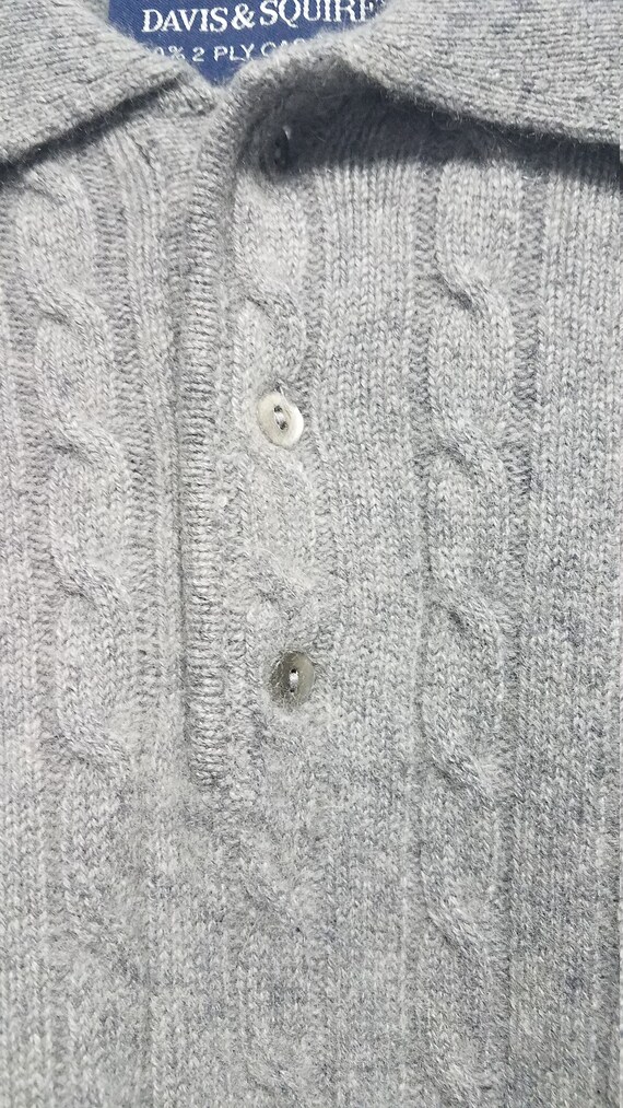 Beautiful Vintage Unisex Collared Cashmere Sweate… - image 7