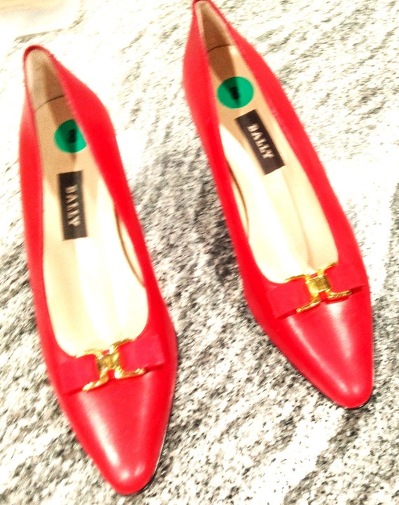 Beautiful Classic Vintage Woman's RUBY RED Heels … - image 1