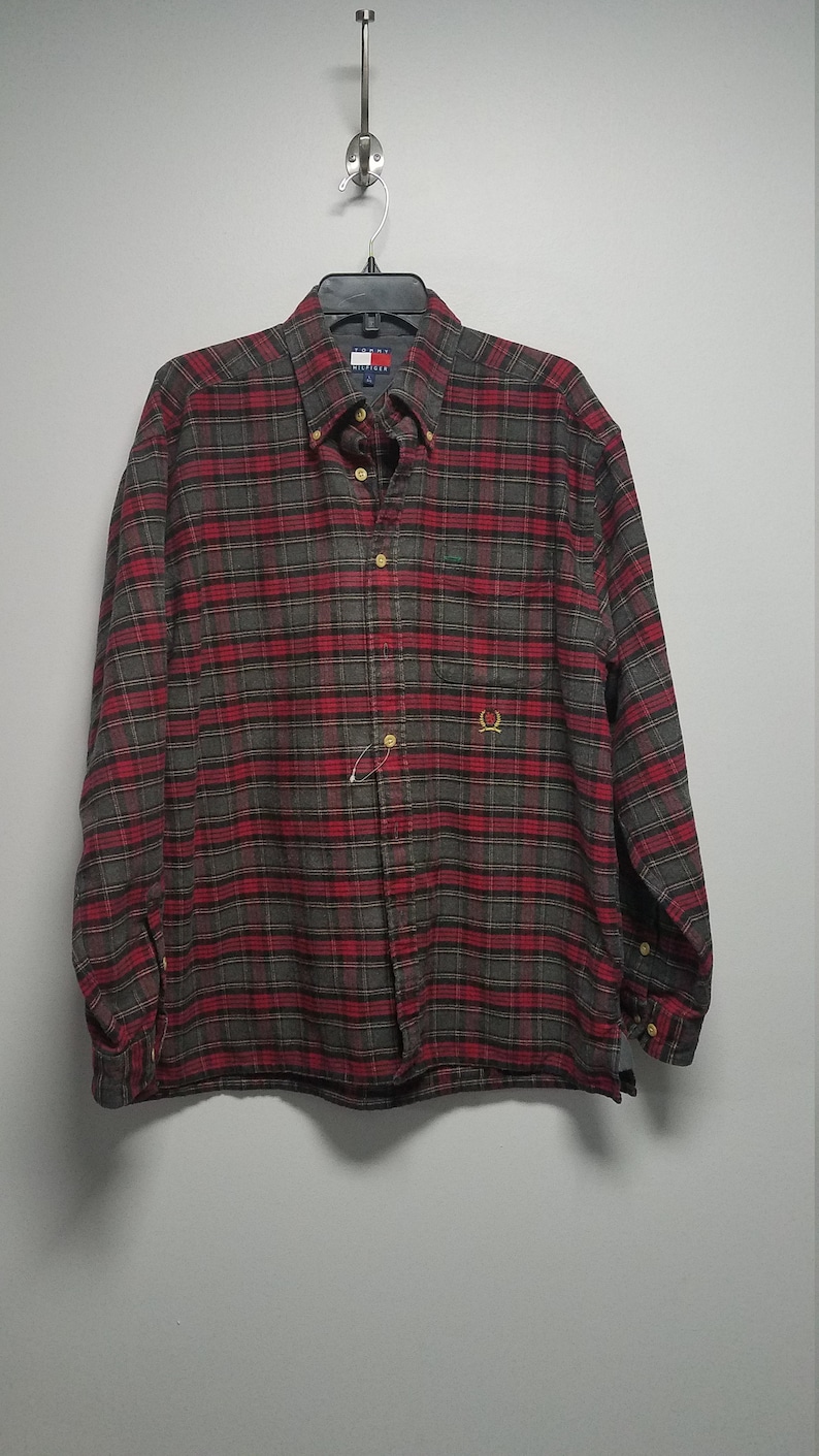 Vintage Flannel Shirt 80/'S 90/'S By TOMMY HILFIGER Never Worn