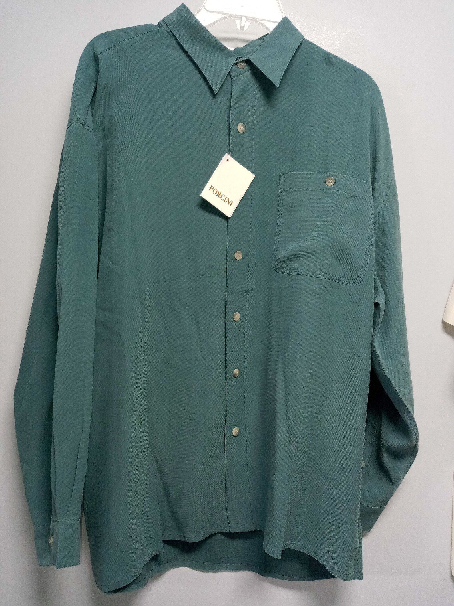 Vintage Long Sleeve Shirt by PORCINI 100% Silk never worn | Etsy