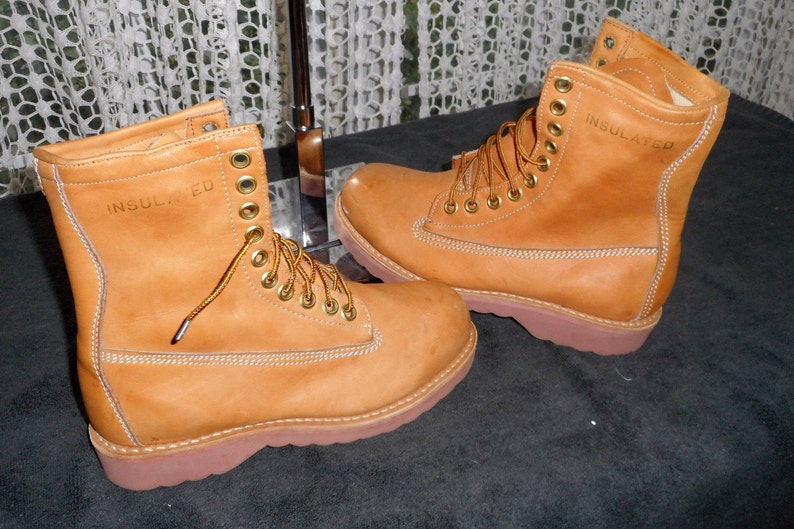 Vintage Work Boots 80's LEATHER Work Boots by ASPEN, Never Worn Etsy