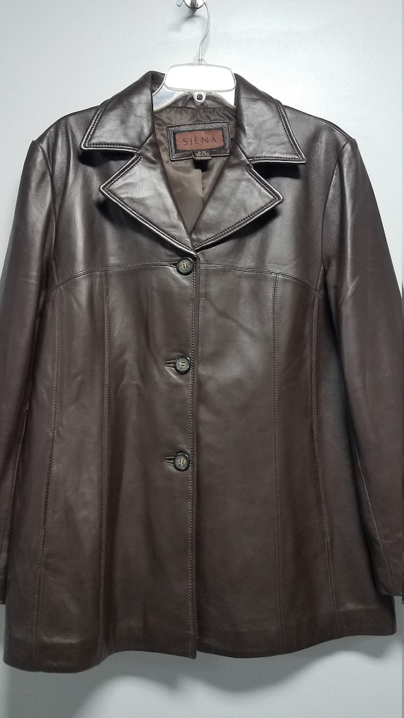 Women's Vintage. Leather coat 70's 80's. Never Wo… - image 2