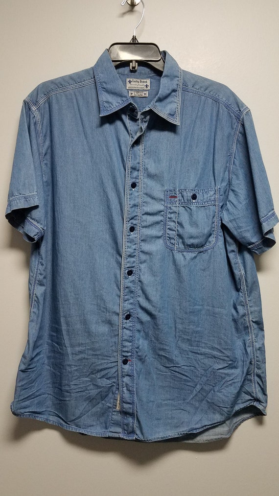 LUCKY BRAND VINTAGE Denim Jean Shirt 80S 90's. Sorry Pictures Do