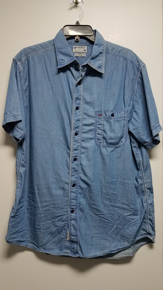 LUCKY BRAND VINTAGE Denim Jean Shirt 80S 90's. Sorry Pictures Do No Justice  