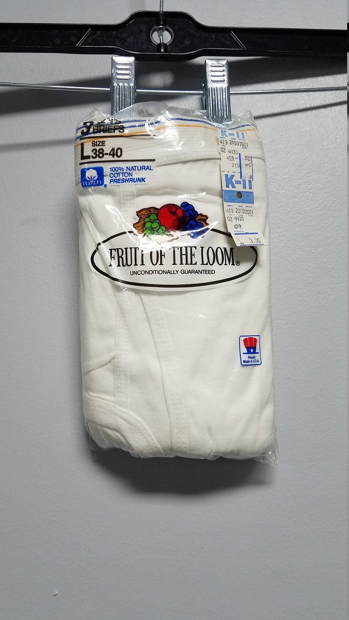 FRUIT of THE LOOM Vintage Briefs 1986 3 Pack Still in Original Etsy