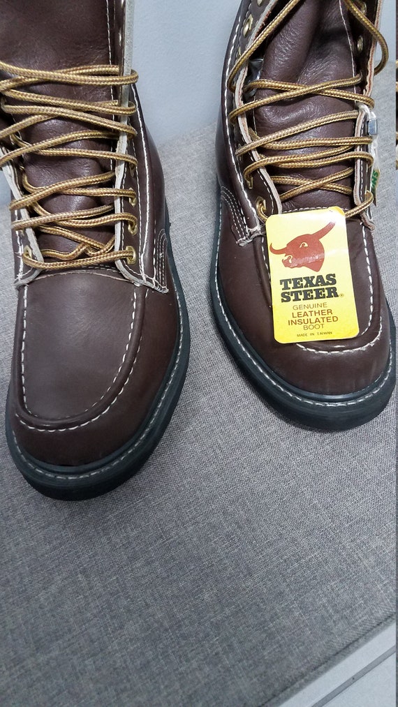 Vintage 60'S 70'S Men's Work boots  By TEXAS STEE… - image 2