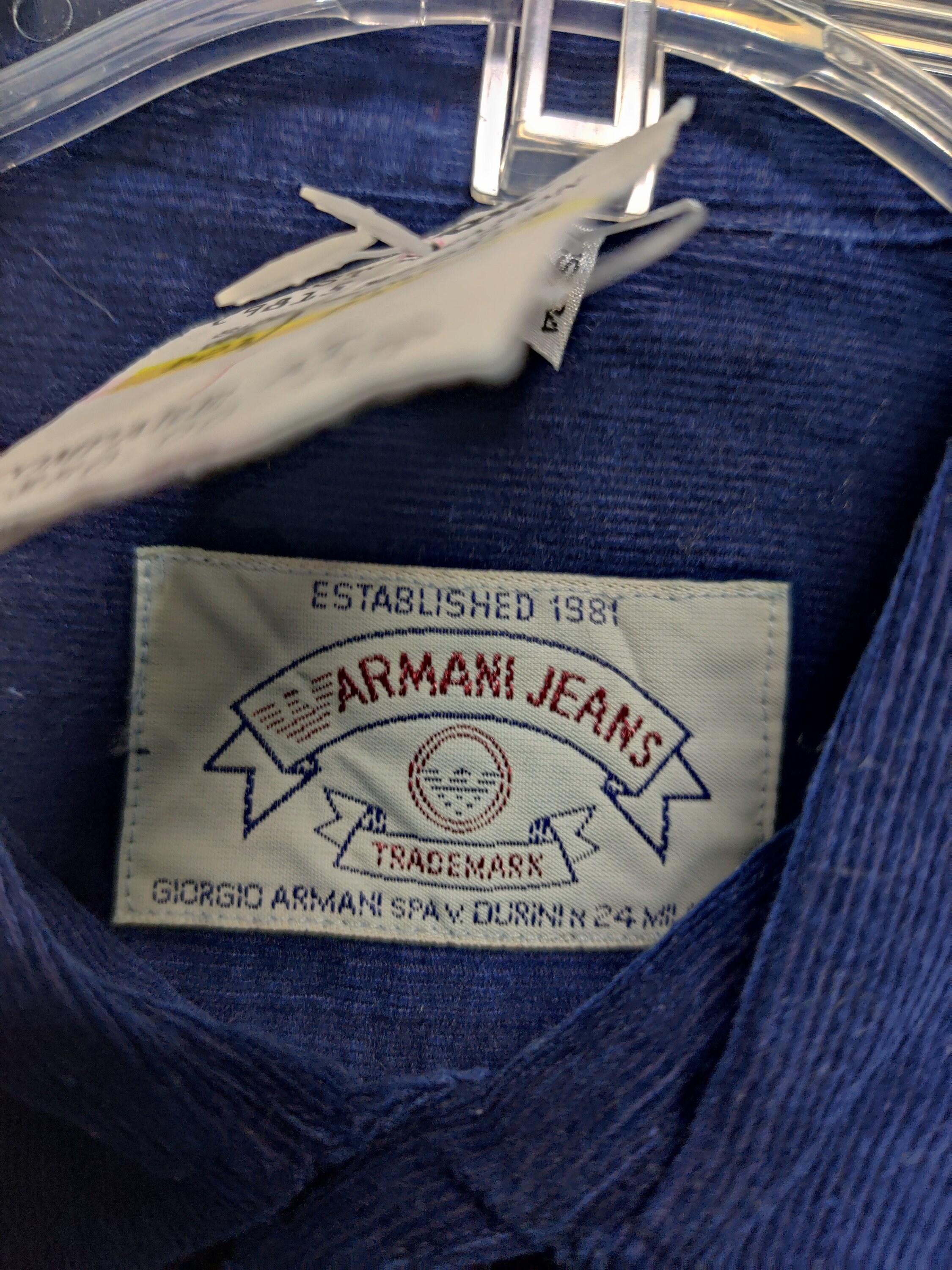 Armani jeans 2024 established 1981 trademark