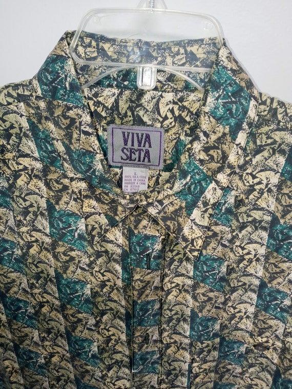 Vintage 80's Mens short Sleeve Shirt by VIVA SETA… - image 2
