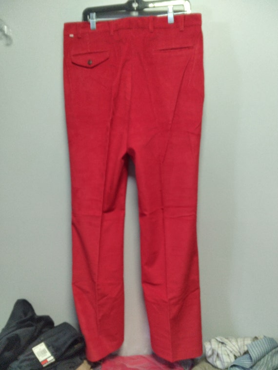 Beautiful Vintage Men's Fire Engine Red Pants By … - image 7