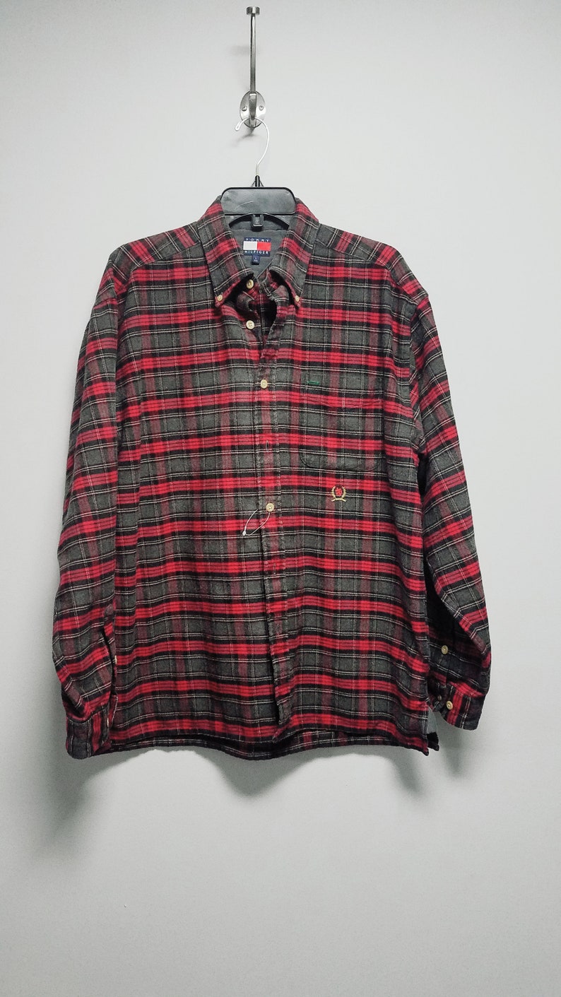 Vintage Flannel Shirt 80/'S 90/'S By TOMMY HILFIGER Never Worn