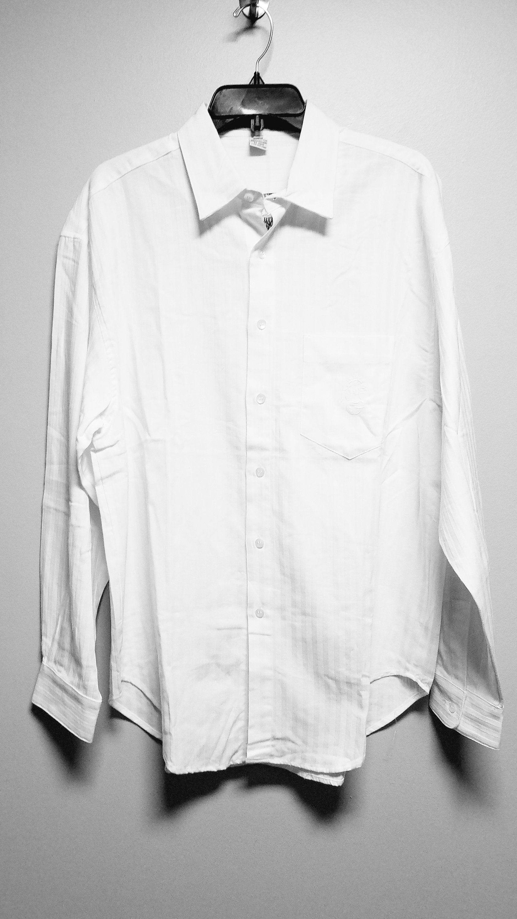 Very Nice Vintage Button Down Shirt 1992 White on White