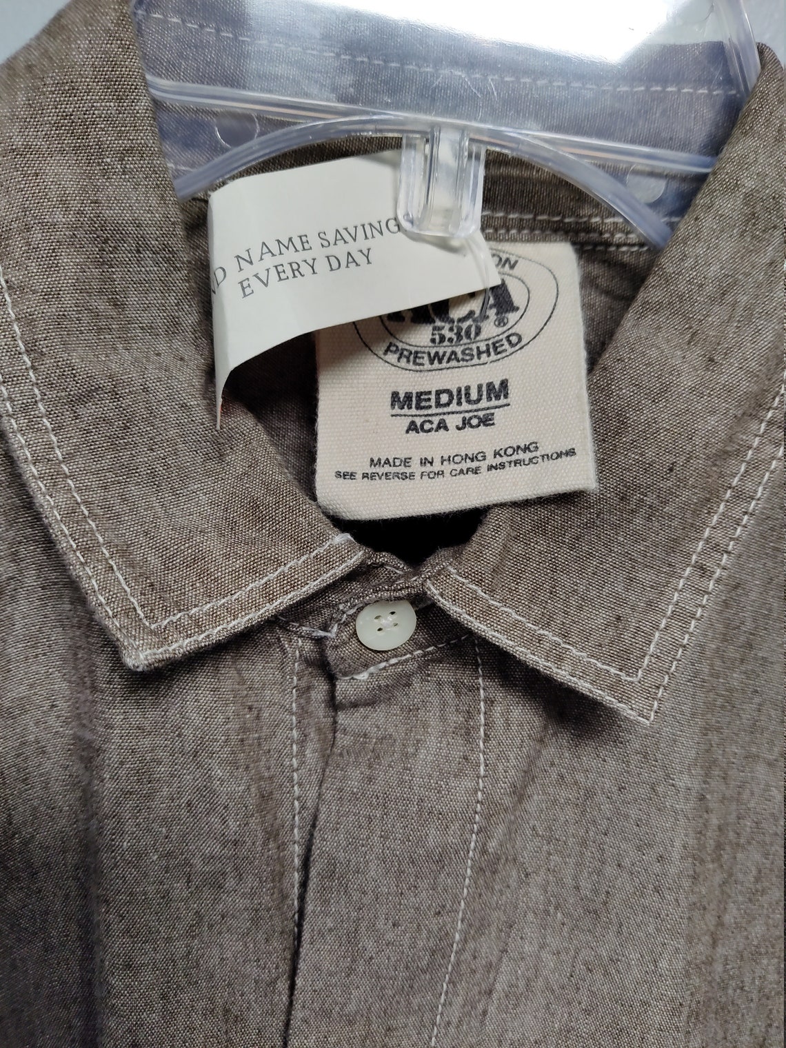 Vintage Mens Long Sleeve shirt by ACA JOE Prewashed look 100% | Etsy