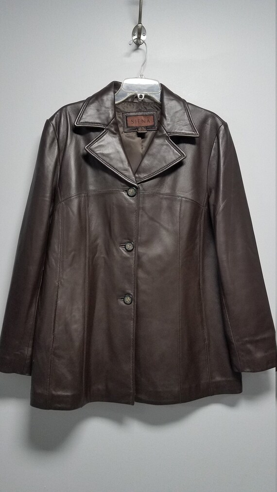 Women's Vintage. Leather coat 70's 80's. Never Wo… - image 1