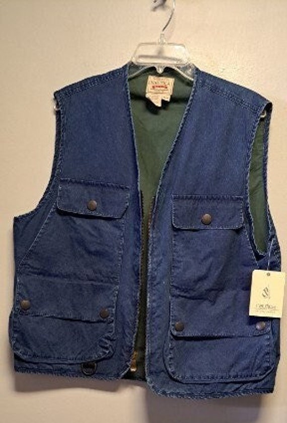 Classic Vintage Genuine Blue Denim Full Zip Vest B