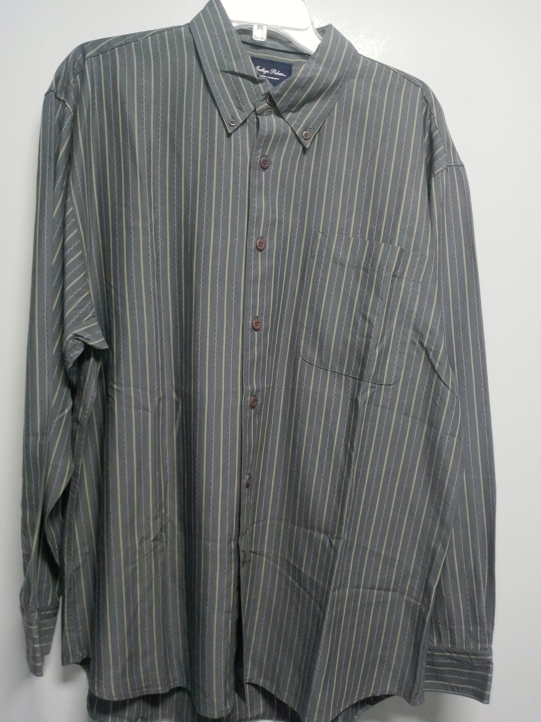 Vintage Mens Denim Long Sleeve Shirt by 
