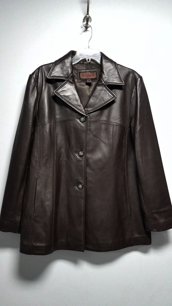 Women's Vintage. Leather coat 70's 80's. Never Wo… - image 4