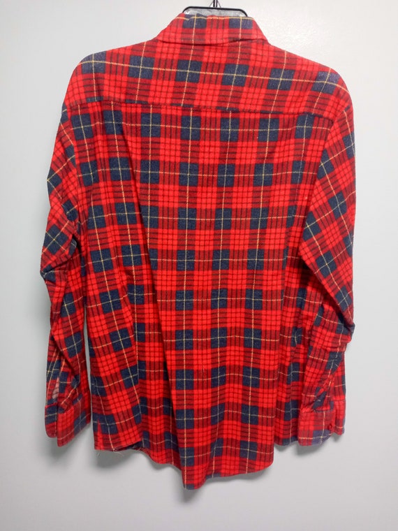 Vintage 80's Mens Flannel Long Shirt by PINE TRAI… - image 3