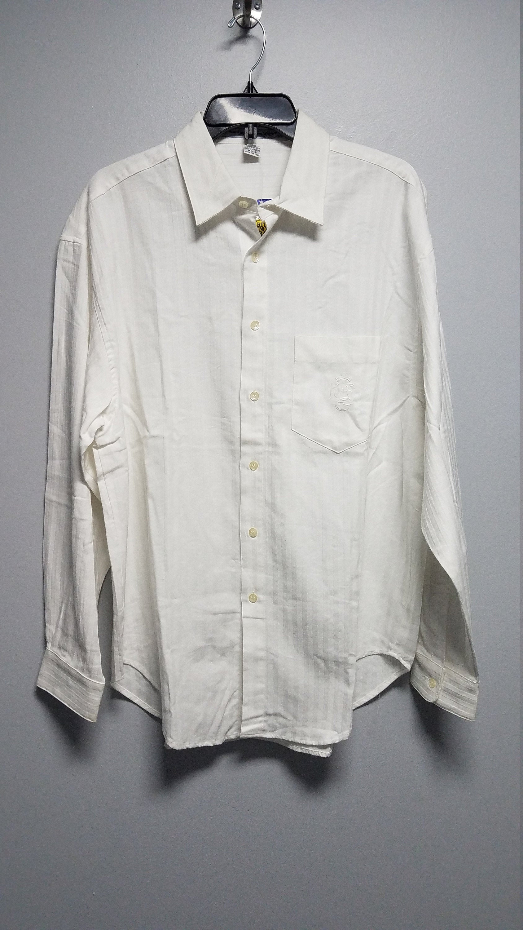 Very Nice Vintage Button Down Shirt 1992 White on White Etsy UK