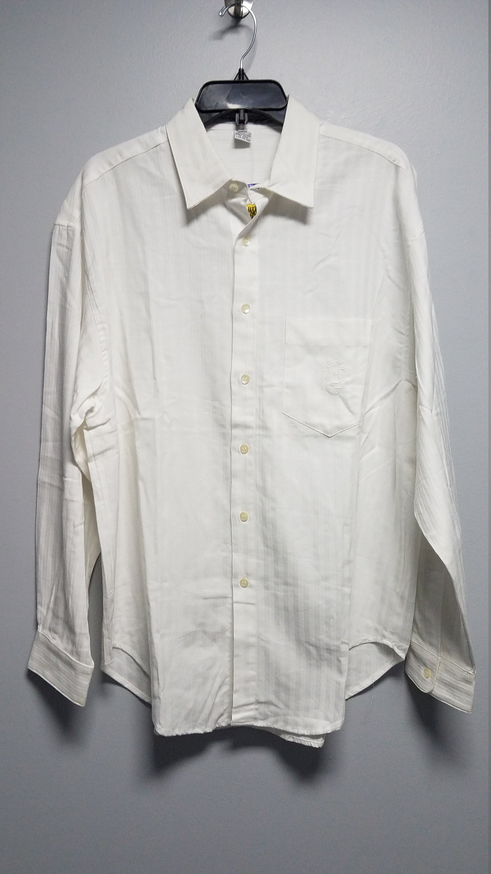 Very Nice Vintage Button Down Shirt 1992 White on White - Etsy
