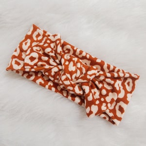 Baby Stirnband Knoten, Leopard Print Rost Schleife
