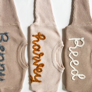 Fast Shipping| Embroidered Name Sweater | Custom Name Sweater|Baby Boy Sweater| Stitched Name Sweater|Knit Name Sweater Romper