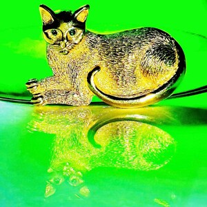 Spilla gatto di cristallo per donna, spilla animale smaltata