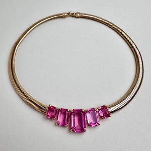 CHAMEAU ET CHAMEAU | Nina Ricci Pink Crystal Collar Necklace
